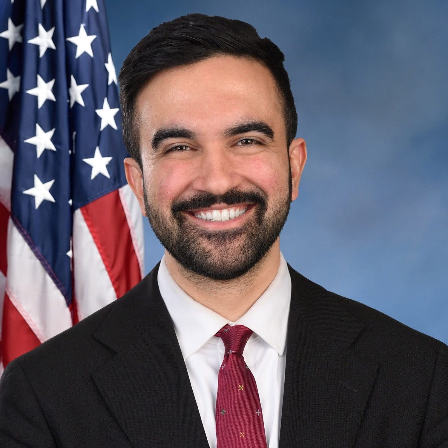 Zohran Mamdani's headshot photograph